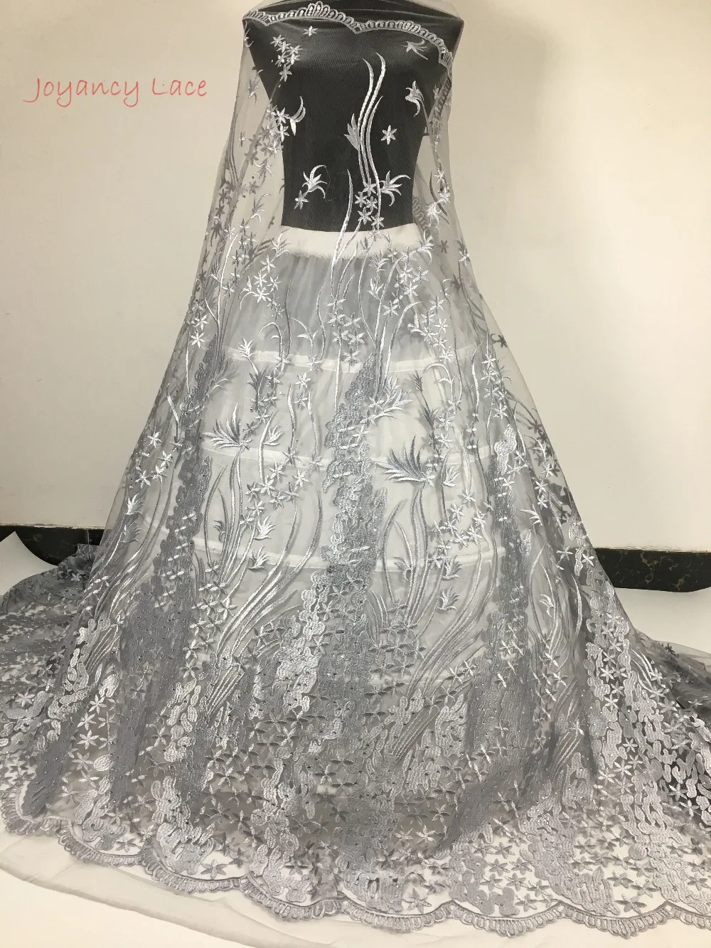 Beautiful sequins pattern royal blue African lace material French ...