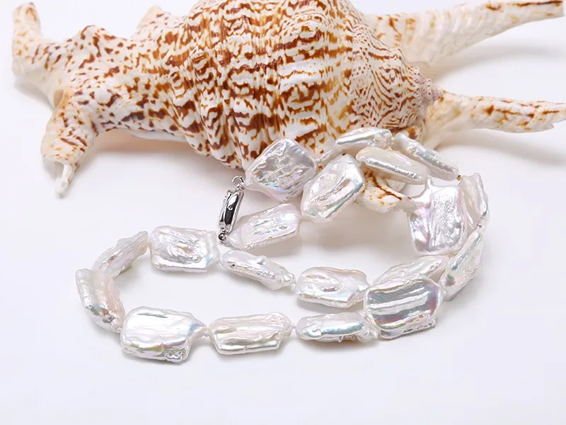 JYX Классический белый и Лавандовый барокко пресноводный культивированный жемчуг Ожерелье вечерние ювелирные изделия подарок AAA 19"