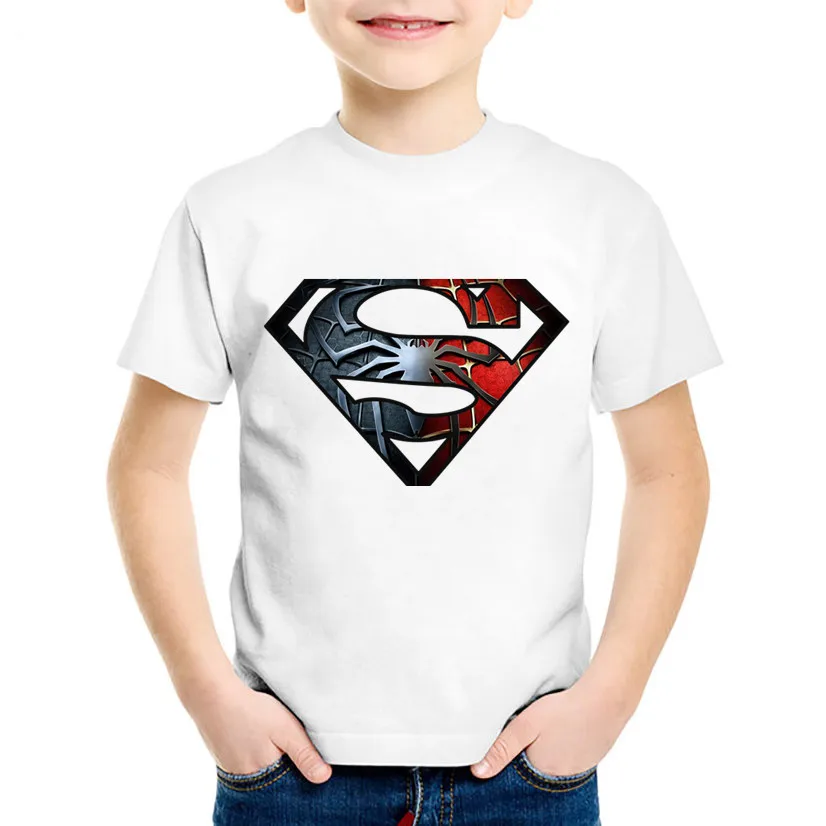 

Fashion Print Superhero Spiderman Logo Children T-shirts Kids Superman Summer Tees Boys/Girls Casual Tops Baby Clothes,HKP388