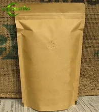 

25pcs (1/4 pound~1 pound) Kraft Paper Coffee Valve Zip Lock Bag Stand Up Resealable Coffee Beans Packaging Storage Pouches