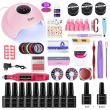 Маникюрный набор с UV гель, комплект одежды для девочек ростом 80/36W УФ-светодиодный светильник для нейл-арта, набор 10 шт 10 мл гель набор для маникюра со светодиодной лампы гель для ногтей комплект