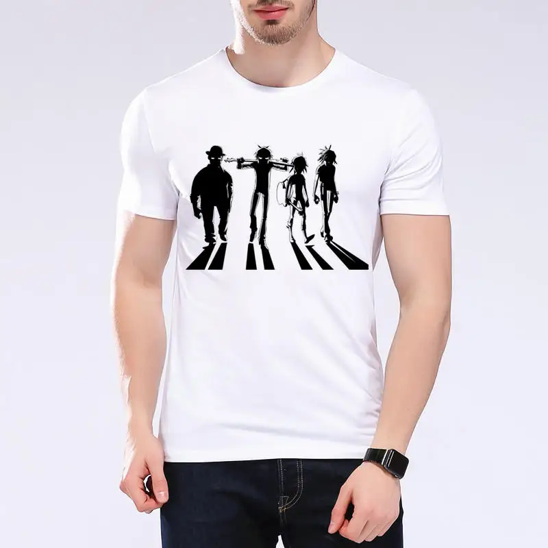 

2018 Male Rock Band ChakaKhan Noodle Murdoc Russel summer brand music band gorillaz t-shirt fashion streetwear t-shirt L9k100