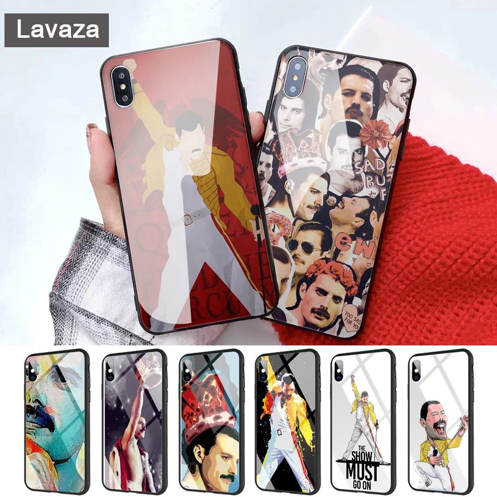 Стеклянный чехол для телефона Lavaza Freddie Mercury Queen band Apple iPhone 11 Pro XR X XS Max 6 6S 7 8 Plus 5 5S SE |