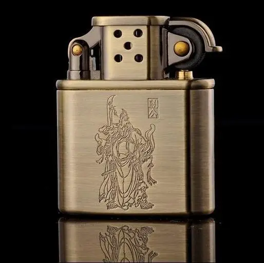 ZORRO brand metal copper cigarette oil lighter,Retro wheel kerosene