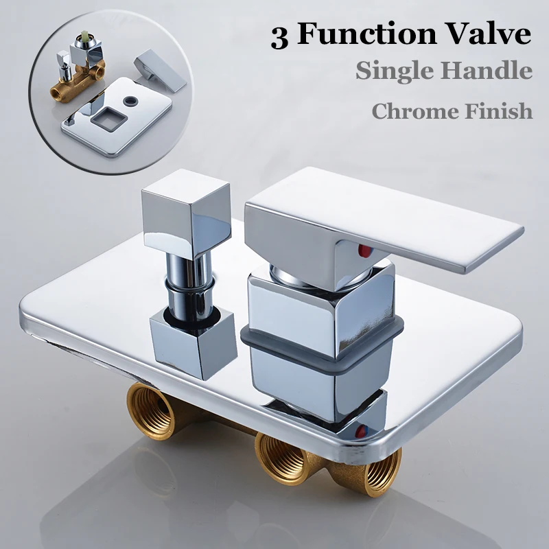 ULGKSD Bathroom Accessories Bathroom Shower Mixer Valve One/ Two/ Three Ways Single Handle Wall Mount Para Shower Faucets