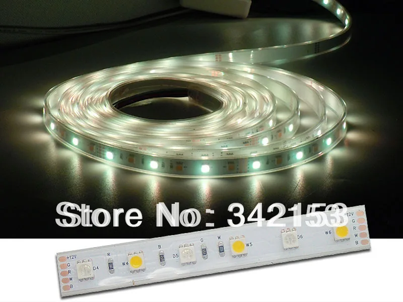 

5M High Brightness LED SMD5050 60LEDs/M RGBW Warm white LED Strips 12V 300LEDS