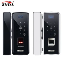 Glass Fingerprint Lock Digital Electronic Door Lock For Home Anti-theft Intelligent Password RFID Card Standalone Opener Smart 