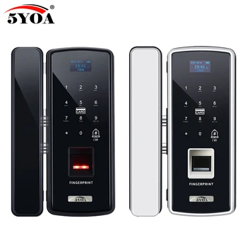 

Glass Fingerprint Lock Digital Electronic Door Lock For Home Anti-theft Intelligent Password RFID Card Standalone Opener Smart