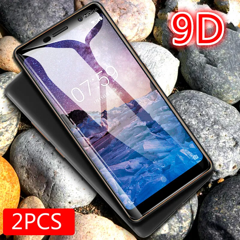 

2PCS 9D Tempered Glass For Nokia 8 7 7.1 6.1 5.1 3.1 Plus 4.2 3.2 2.2 3 6 Screen Protector Full Cover Protective Glass Film