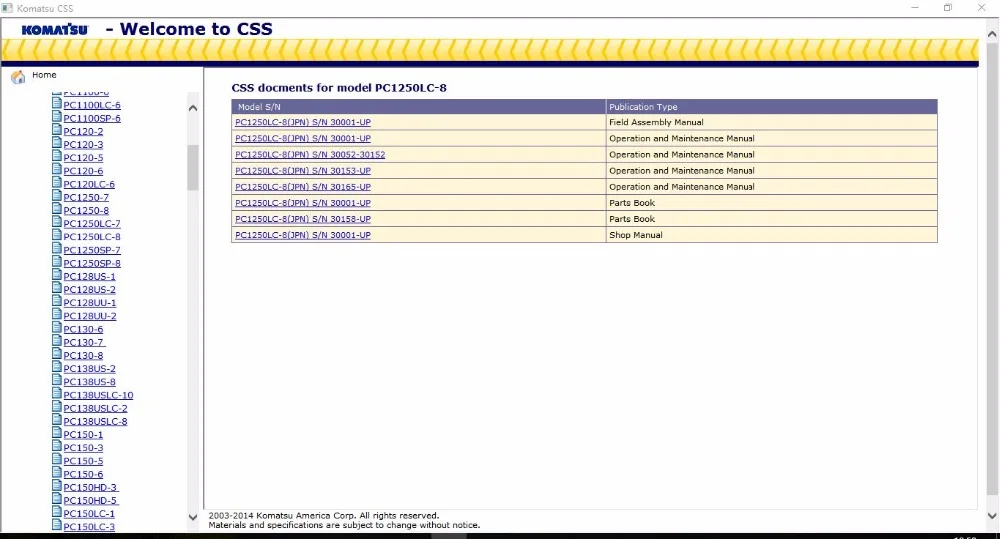 Комацу CSS полный комплект руководство