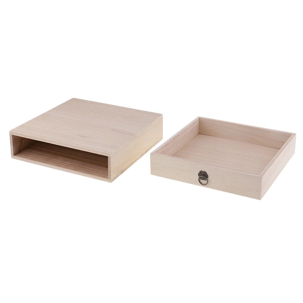 Wooden Storage Drawer Home Storage Box Jewelry Organizer Wood Tea Chest Box