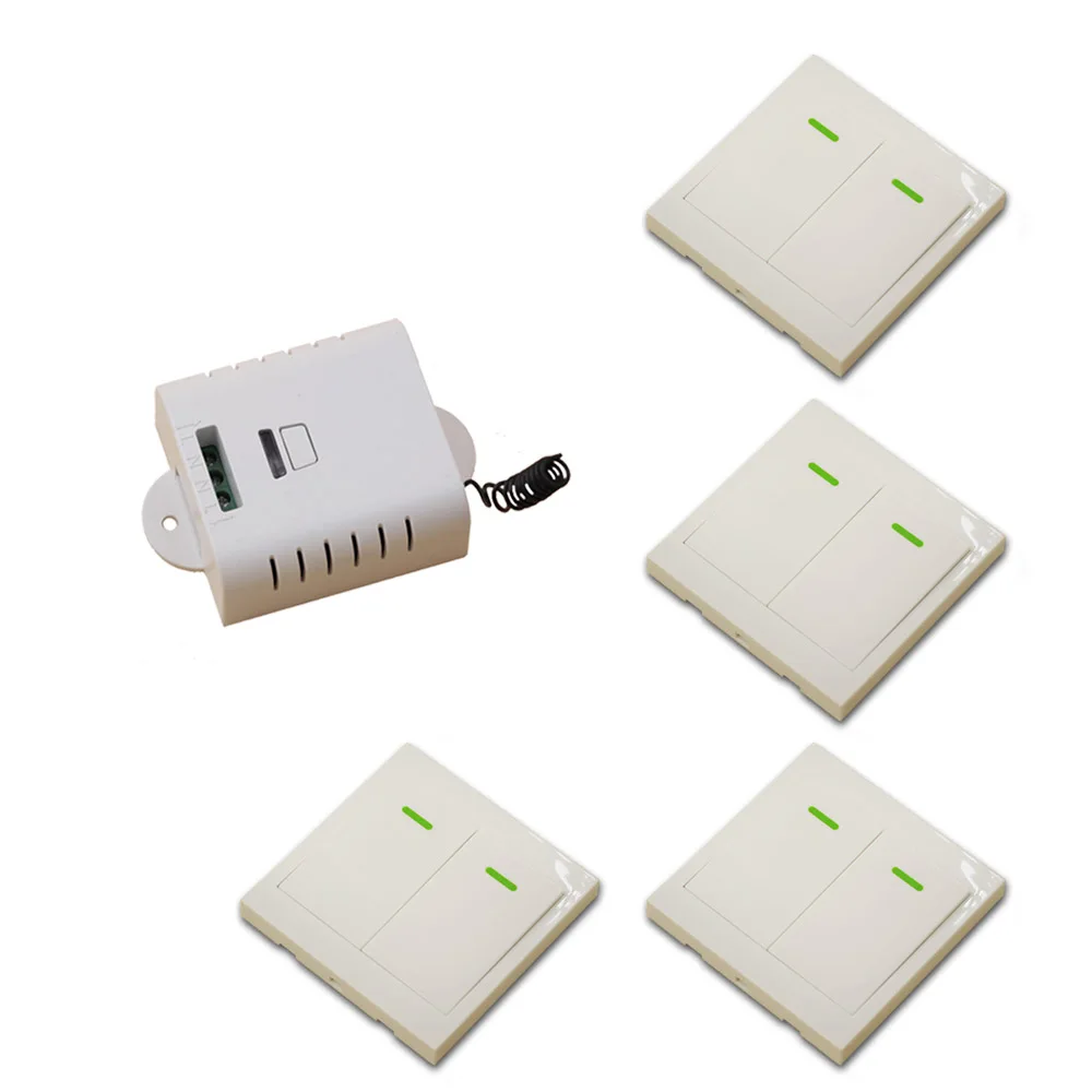 Hot 85V-220V1CH Wireless Remote Control Switch System 1*Receiver+4*Wall Panel Remote Transmitter for Smart Home Switch 315/433 Hot 85V-220V1CH Wireless Remote Control Switch System 1*Receiver+4*Wall Panel Remote Transmitter for Smart Home Switch 315/433