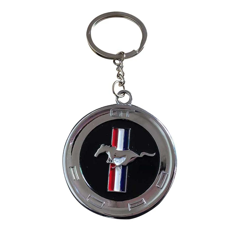 

Car Styling Metal New 3D Horse Emblem Badge KeyChain keyring Key Chain Ring Fit for Ford Ford Mustang GT 500 Cobra