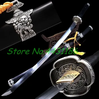 

High-Grade Asia Knife Saber Full Tang Damascus Folded Steel Blade Sharp For Cutting Japanese General Sword Katana Battle Ready