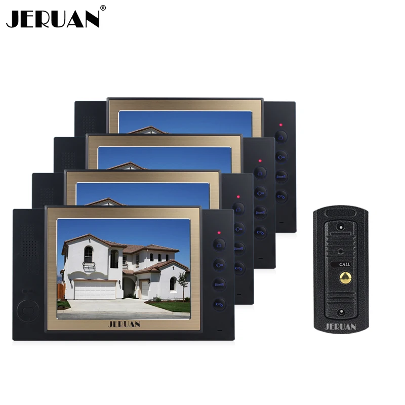 

JERUAN 8 Inch Door Phone Doorbell System With Video Recording Photo Taking Doorphone Outdoor Rain-proof Intercom