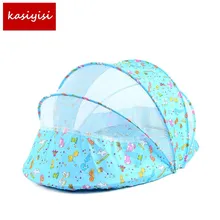 Комплект из 2 предметов детская складная кровать с противомоскитной сеткой балдахин с Матрас Подушка