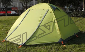Flytop 4 сезона палатка! 3 человека алюминиевый полюс двойной слой двойной двери ветрозащитный штормовой Профессиональный Кемпинг Открытый Палатка - Цвет: green 3persons