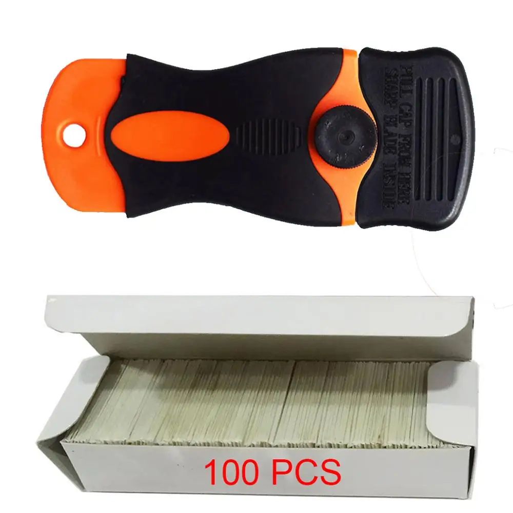 100pcs Multi Glue Razor Scraper Carbon Steel Blades Auto Car Film Old Sticker Remover Squeegee Glass