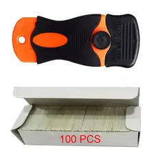 100pcs Multi Glue Razor Scraper Carbon Steel Blades Auto Car Film Old Sticker Remover Squeegee Glass