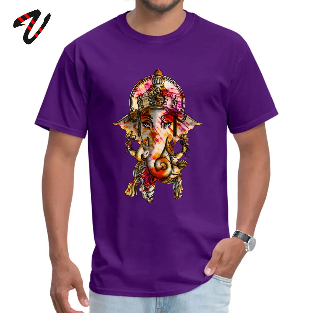 Street T Shirt Rife O-Neck Ganesh All Cotton Men T Shirt Print Short Sleeve Clothing Shirt Top Quality Ganesh 28974 purple