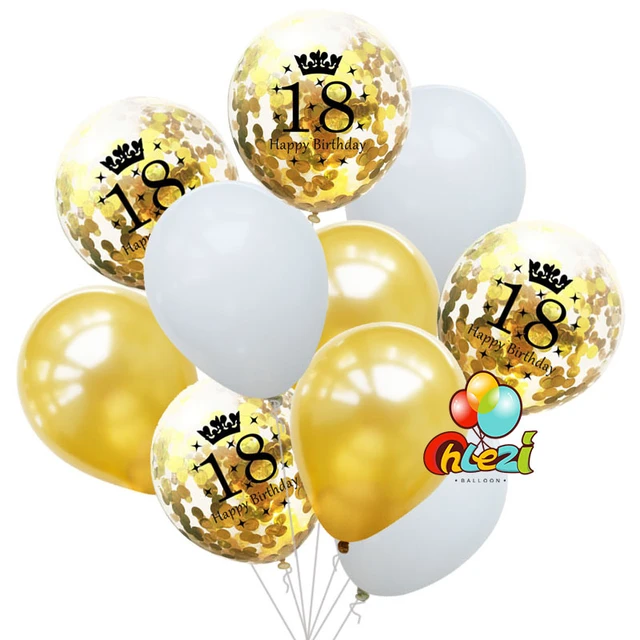 Ballon numéro 25 en feuille d'or de grande taille 32 pouces, 22 pièces/lot  avec boules de latex noires, décoration de fête d'anniversaire pour  adultes, à l'hélium - AliExpress