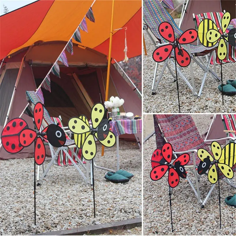 

Windmill Red Ladybug and Yellow Bee Design Windmill Children Garden Decoration Fun For Kids Children