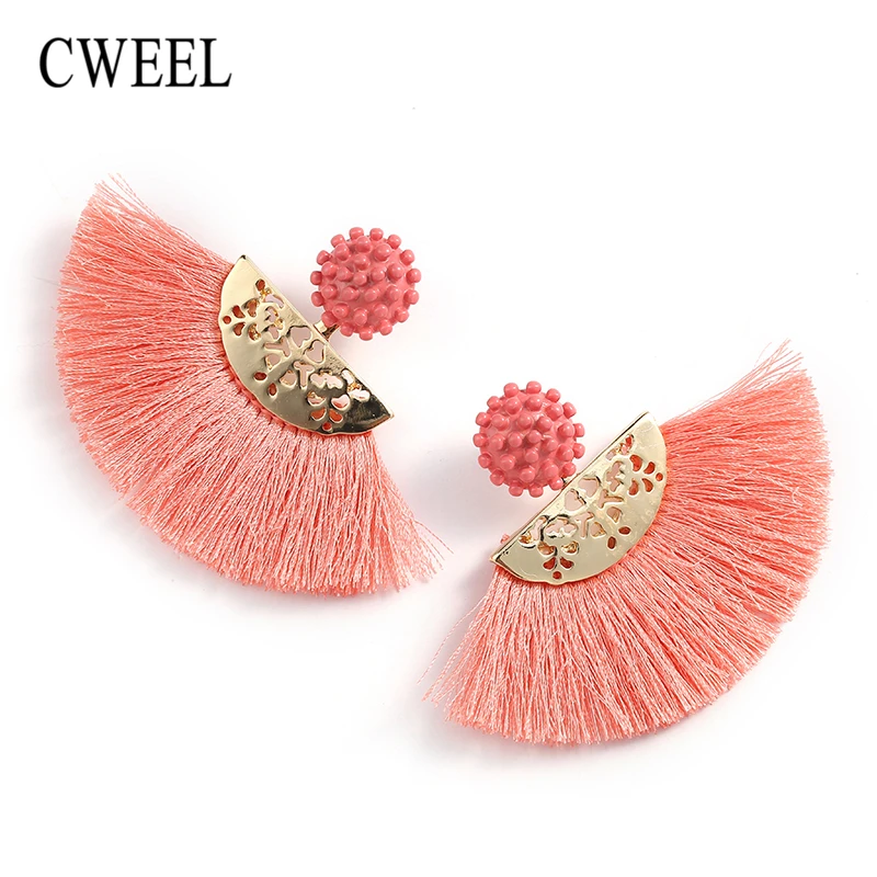 

CWEEL Tassel Earrings For Women Summer Fringe Earings Fashion Jewelry Statement Bohemian Flower Wedding Brincos Hanging Earring