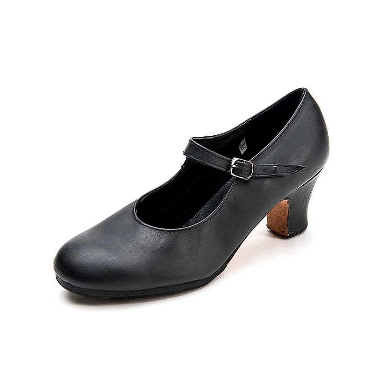 Sansha Professional Flamenco Character Dance Shoes 6CM Middle High Heel For Women Ladies Black Dancing Shoes FL1CL  FL1LPI 2