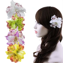 Три клапана Таиланд фаленопсис брошь невесты Приморский Отдых Путешествия Фото искусственная Орхидея цветок аксессуары для волос двойного назначения