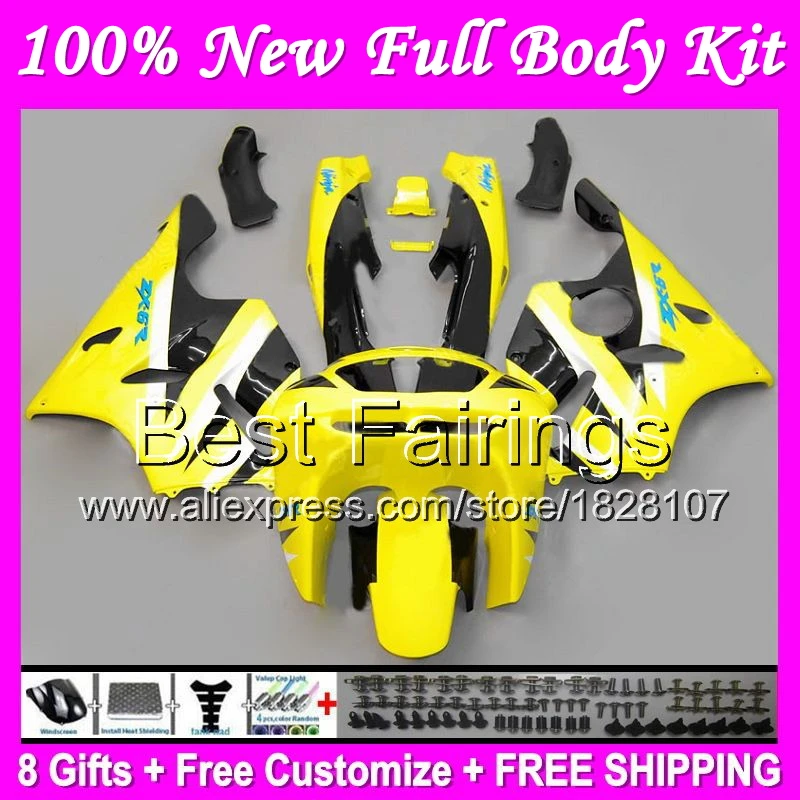

Fairing For KAWASAKI Yellow black NINJA ZX6R 94-97 94 95 96 97 B25 ZX636 ZX 6R 636 Yellow blk ZX-6R 1994 1995 1996 1997 +Decal