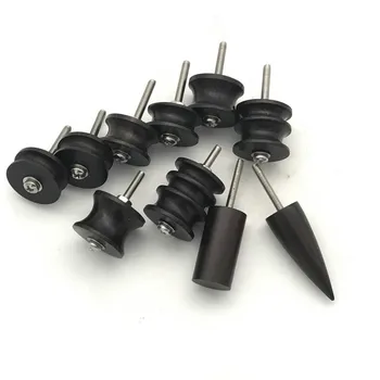 

10pcs/set Electric Leather Craft Leather Edge Polishing Slicker Flat/Pointed Head Sandalwood Leather Craft Tip Burnisher Tool