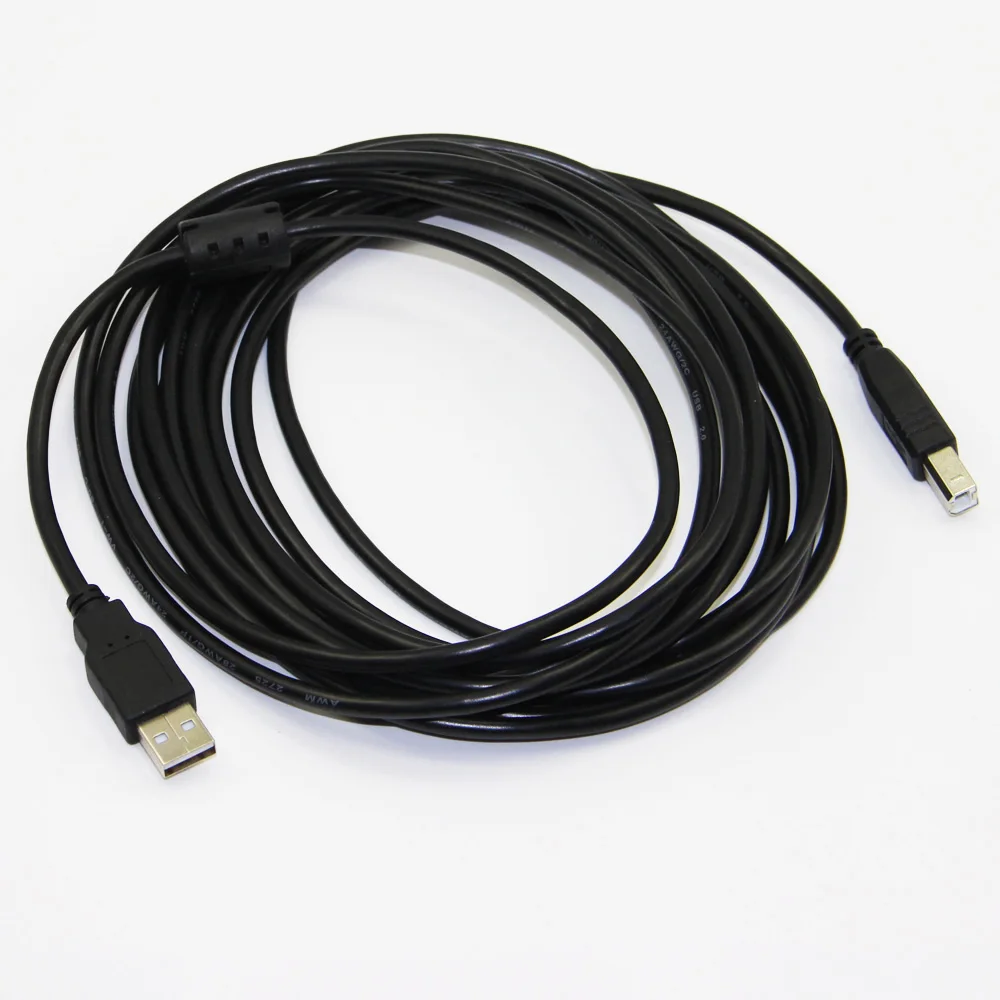 USB 2.0 Printer Cable Type A Male to Type B Male Foil+Braided(inside)+PVC Shielding 30cm 50cm 1m 1.5m 1.8m 3m 5m Black