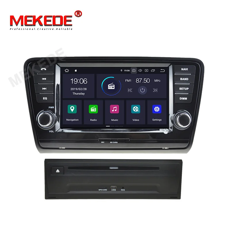 Top Android 9.0 8"2din car gps navigation radio coche player for SKODA Octavia 2013-2018 A8 with wifi bluetooth carplay USB navi 2