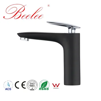 

Beelee Creative Basin Faucet Modern Popular Solid Brass Sink Basin Faucet Black And Chrome Bathroom Tap For Lavatory