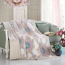 

Arnigu European style print thin Throw single double bed Summer Comforter stiching Duvet Quilt 100% Cotton Quilted Blanket Plaid