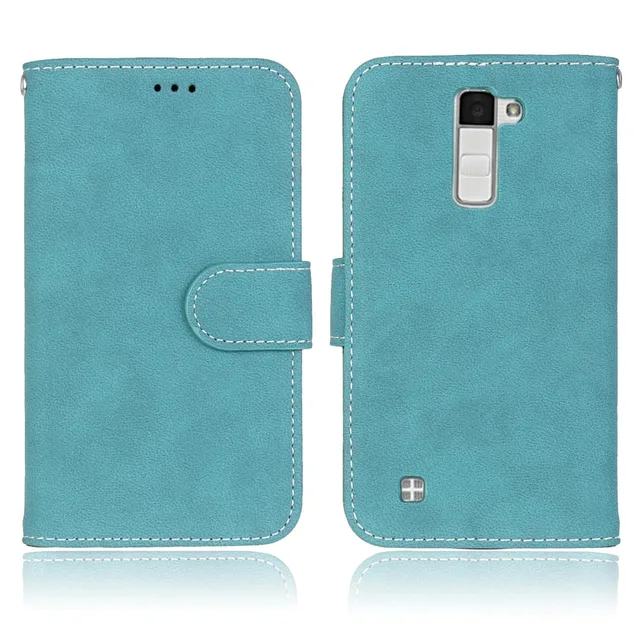 Cheap Luxury Retro Flip Case For LG K10 K430DS Bags PU Leather + Soft Silicon Wallet Cover For LG K10 Cases Phone Coque Fundas Covers