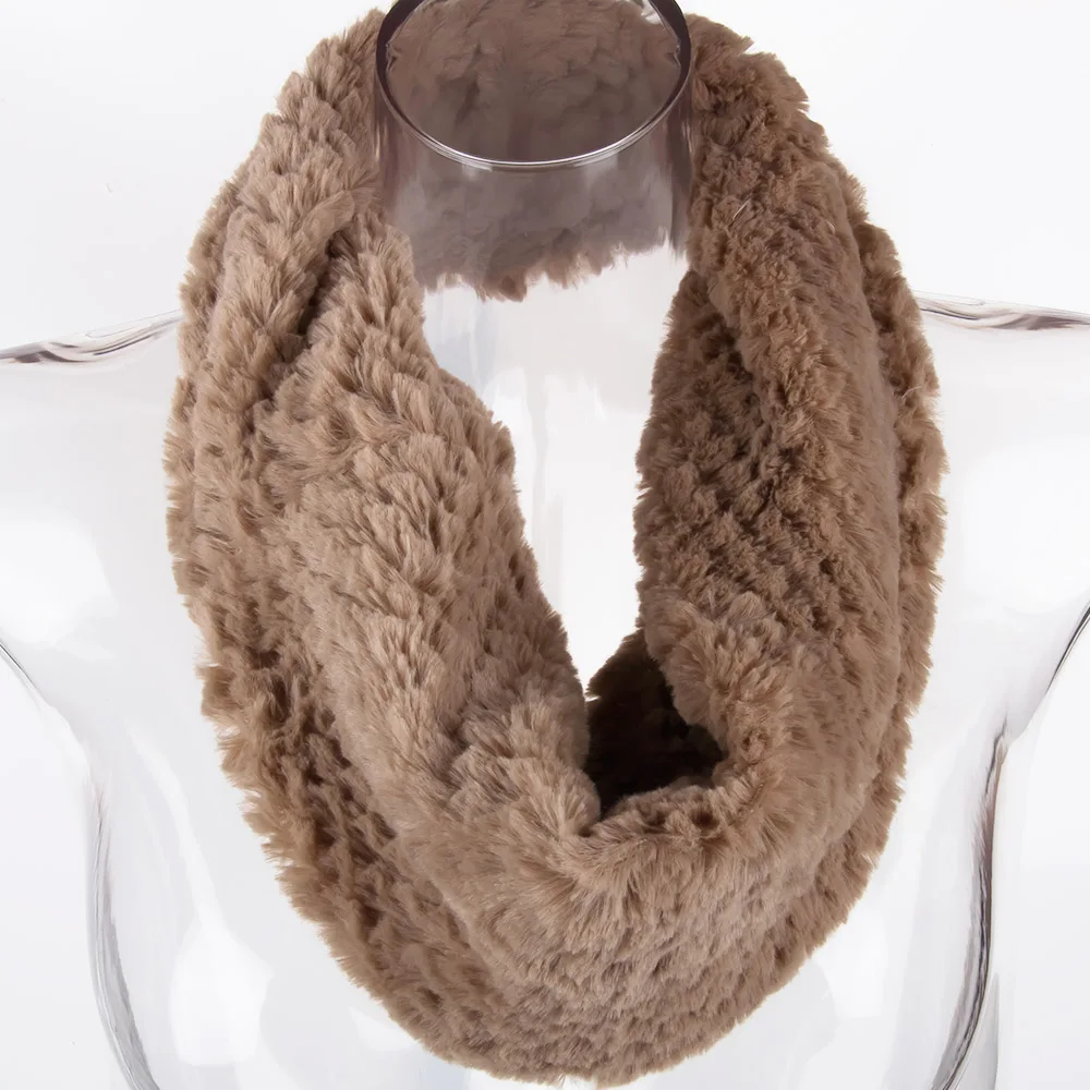 1PCS Winter Warm Faux Fur Stretch Cowl Neck Long Scarf Trendy Fashion