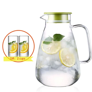 

2000ml 1600ml Glass Pitcher Cold Kettle Thick Glass Teapot Transparent Juice Tea Milk Water Pot Home Multi-function Kettle
