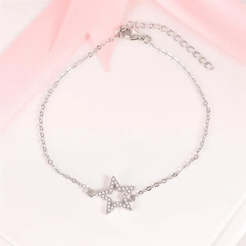 DALARAN Мода 925 стерлингового серебра CZ кристаллическая звезда браслет для девочек в Корейском стиле браслет из цепочек ювелирные изделия подарок на день Святого Валентина