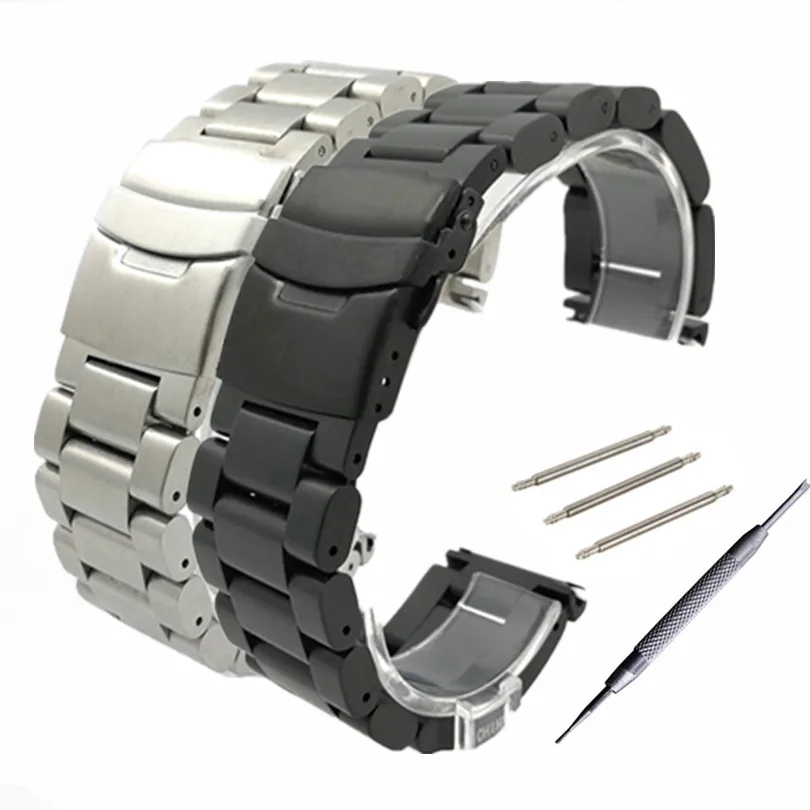 

22mm 24mm 26 mm Solid stainless steel watchband stainless steel bracelet watches Strap Accessories + Tool