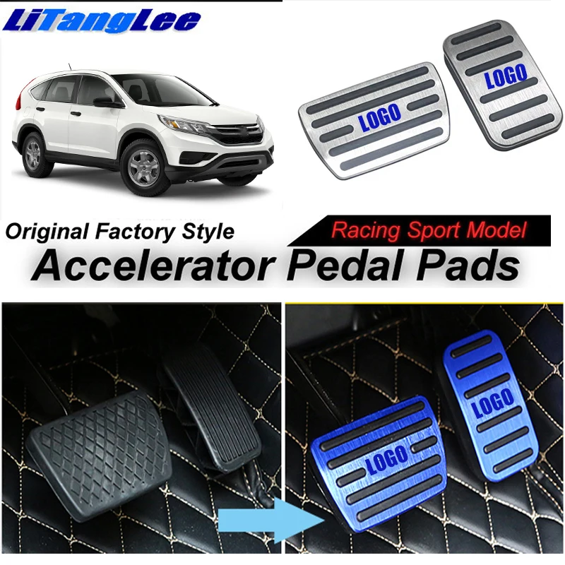 

LitangLee Car Accelerator Pedal Pad Cover Foot Throttle Pedal Cover Sport Racing Model For HONDA For CRV For CR-V RM1 RM3 RM4 AT
