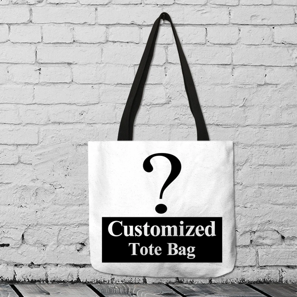 

fanximan Customized Pattern Storage Bags Cotton Linen Tote Bag Reusable Bag Shopping Folding organizer