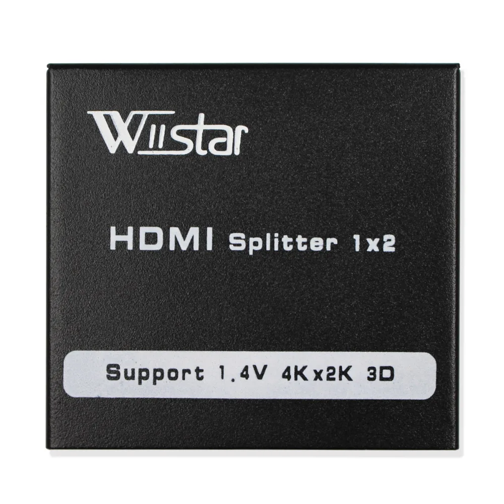 Wiistar полный HD1080p HDMI Splitter 1X2 HDMI 1 Вход 2 Выход с Питание для аудио HDTV 1080 P Vedio DVD