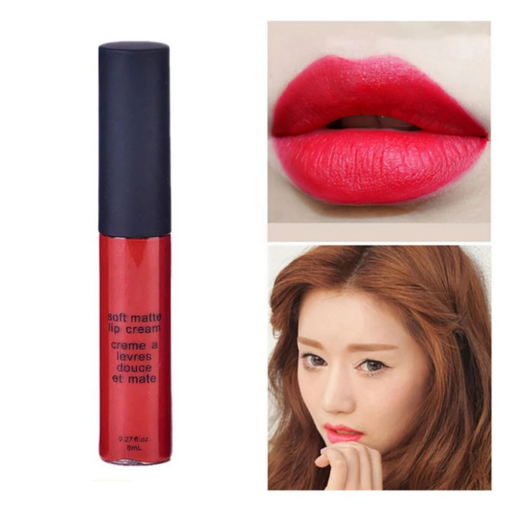 Waterproof Lipstick Matte Smooth Liquid Lip gloss Lasting Not fade Nonstick cup Makeup Cosmetics (5)