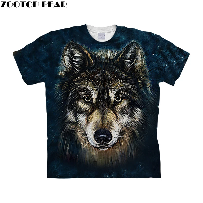 

Funny Wolf t shirt 3d t-shirt Men tshirt Summer Tee Printed Top Short Sleeve Camiseta Streetwear Top Male Drop Ship ZOOTOP BEAR