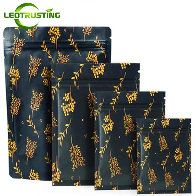 Leotrusting 100 шт. цветная алюминиевая фольга сумка на молнии молотый кофе фрукты