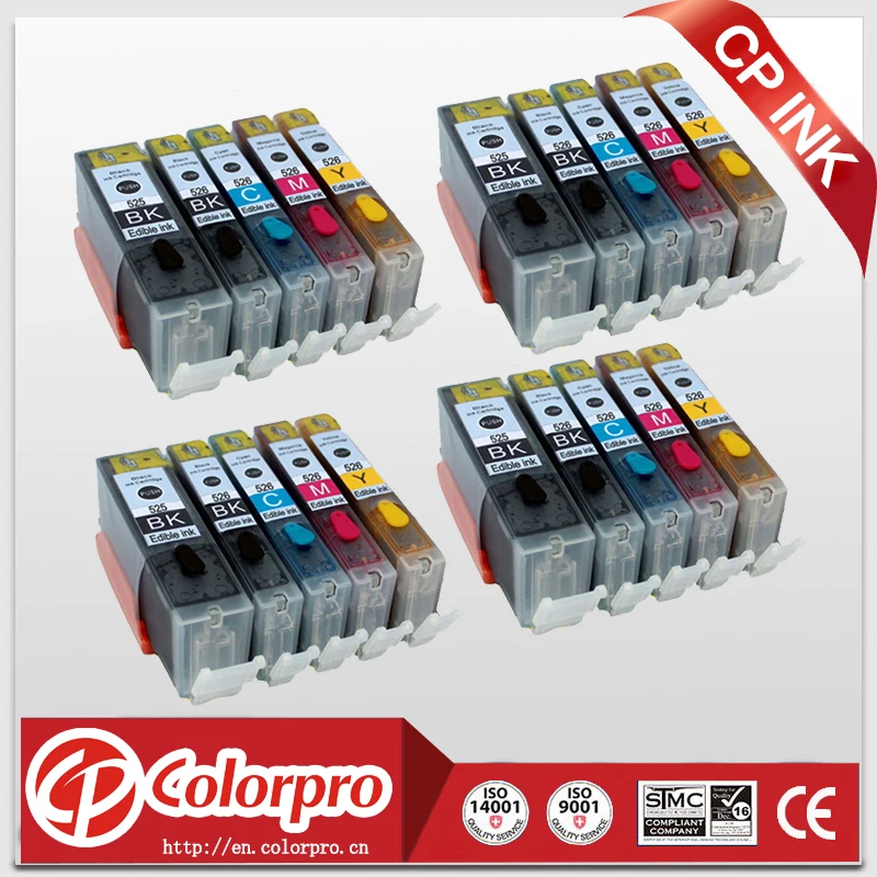 20PK for Canon PGI 525 CLI 526 PGI525XL Edible Ink Cartridge for Canon Pixma MG5150 MG5250