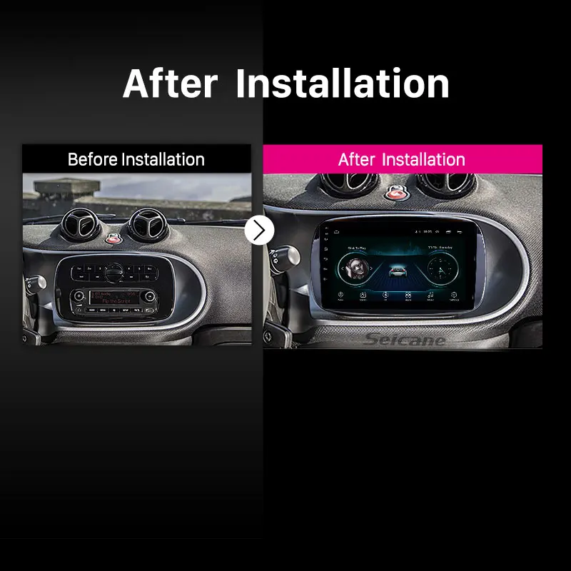 Top Seicane Car GPS Radio Player For Mercedes Benz Smart 2016 with Bluetooth AUX support DVR Carplay OBD Steering Wheel Control 5