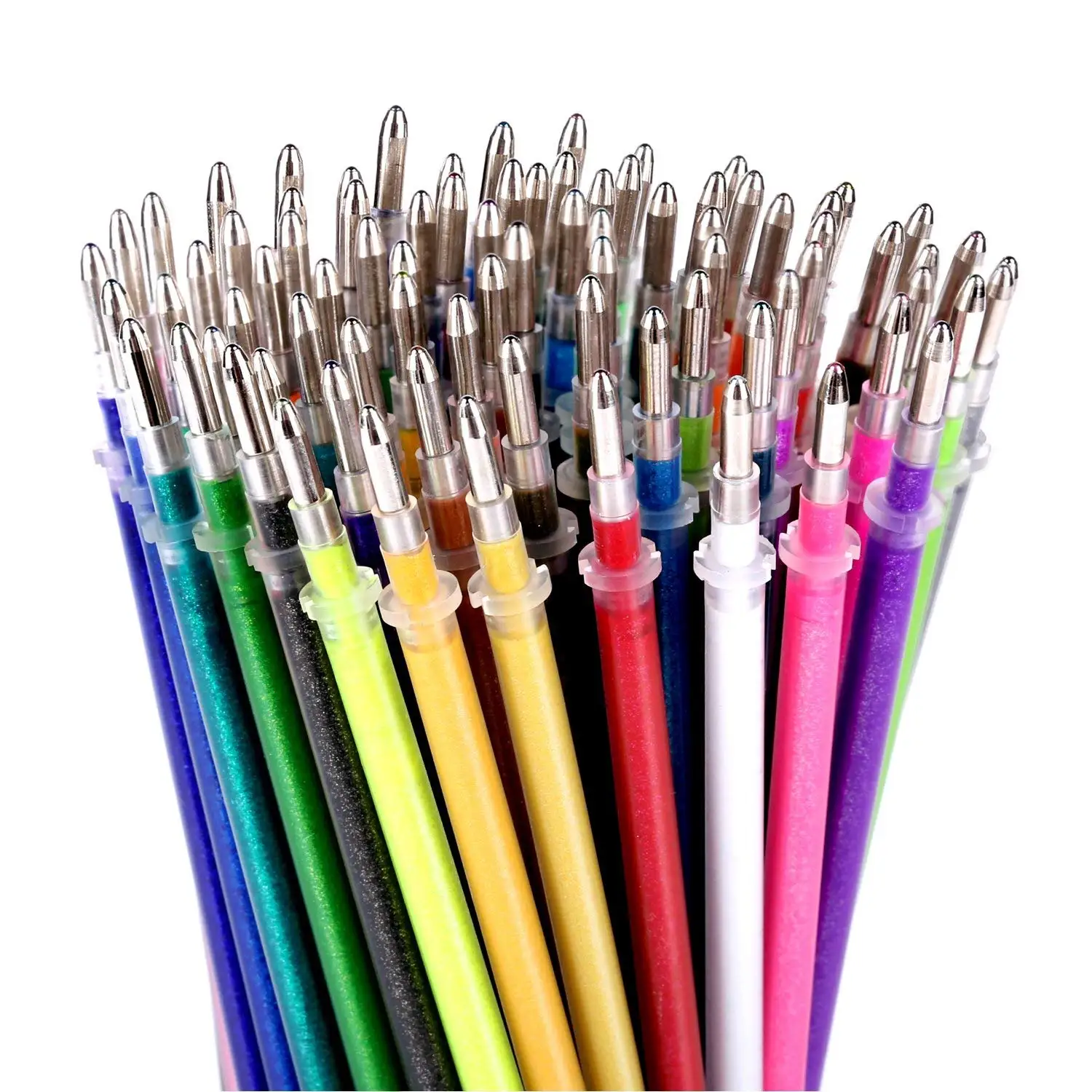 

Glitter Gel Pen Refills by Color Set of 80 Glitter and Neon Glitter No Duplicates