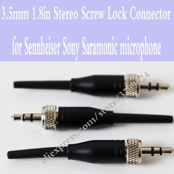 

Black 3.5mm 1/8 Screw Lock Stereo DIY Connector Audio Adapter for Sennheiser Sony Headset Tie Clip Lavalier Laval Microphone Mic